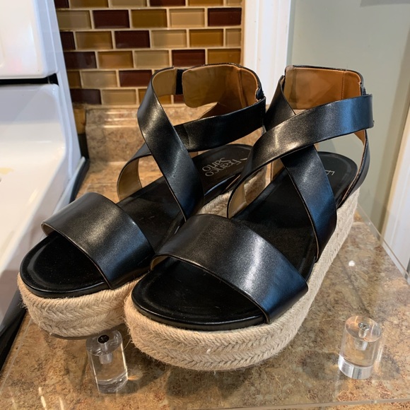 Franco Sarto Shoes - Franco Sarto Tabatha Black Leather platform